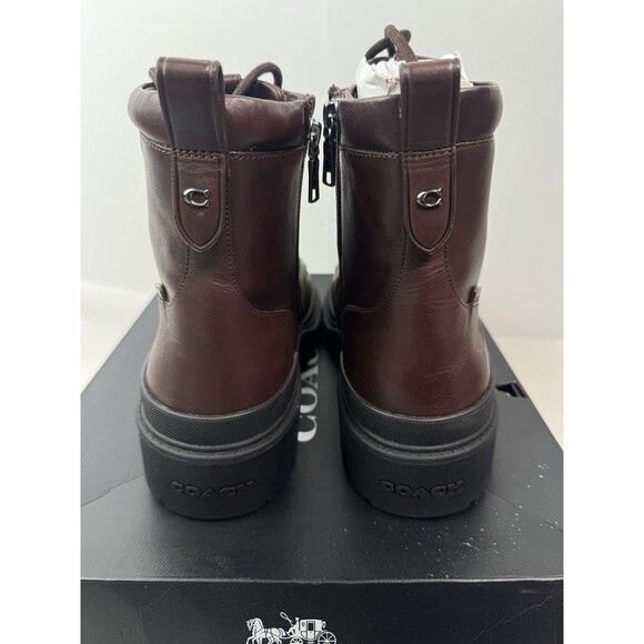 COACH Men\'s Connor Brown Leather Zip Boots Size: 12 D main image 7